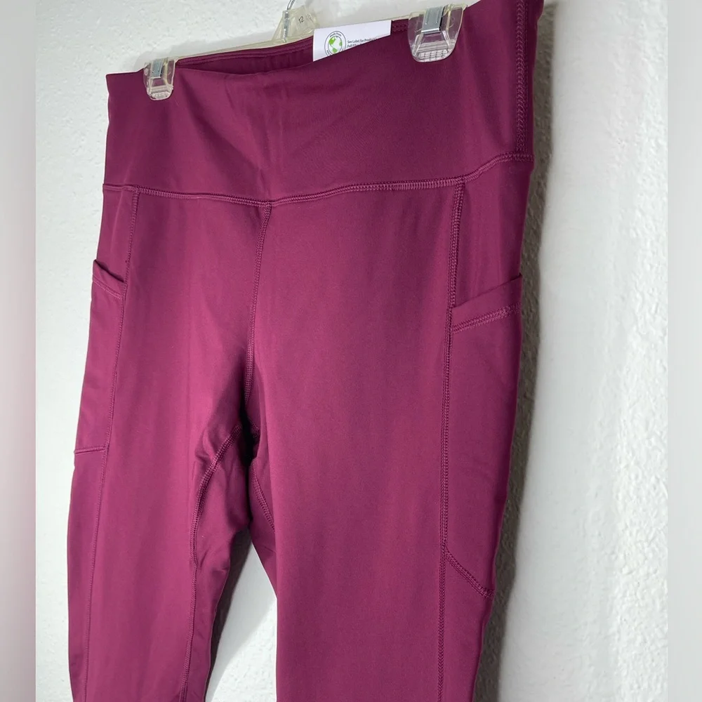 Members Mark Womens Extra Warm Legging. Fleece Lined Burgundy Size XL N…